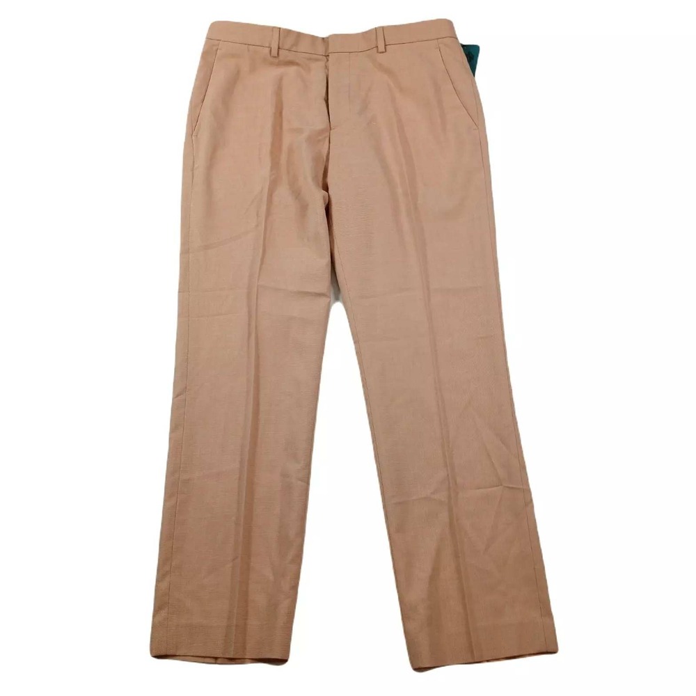 Perry Ellis Portfolio Dress Pants Mens‎ 32x30 Salmon Modern Fit Flex Stretch NEW